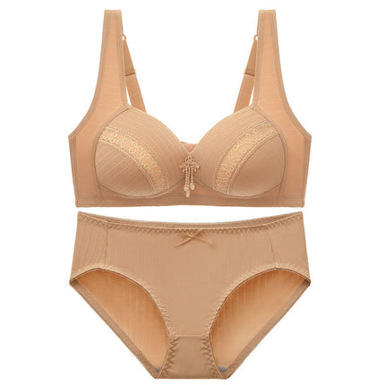Cross-border new large size non-steel ring comfortable breathable gathered women's underwear non-magnetic thin cup smooth fat mm bra