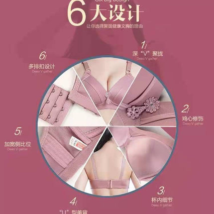 Factory direct supply plus size underwear thin no steel ring underwear comfortable gathered breathable bra middle-aged and elderly mother bra