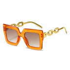 Transparent orange frame double tea slices