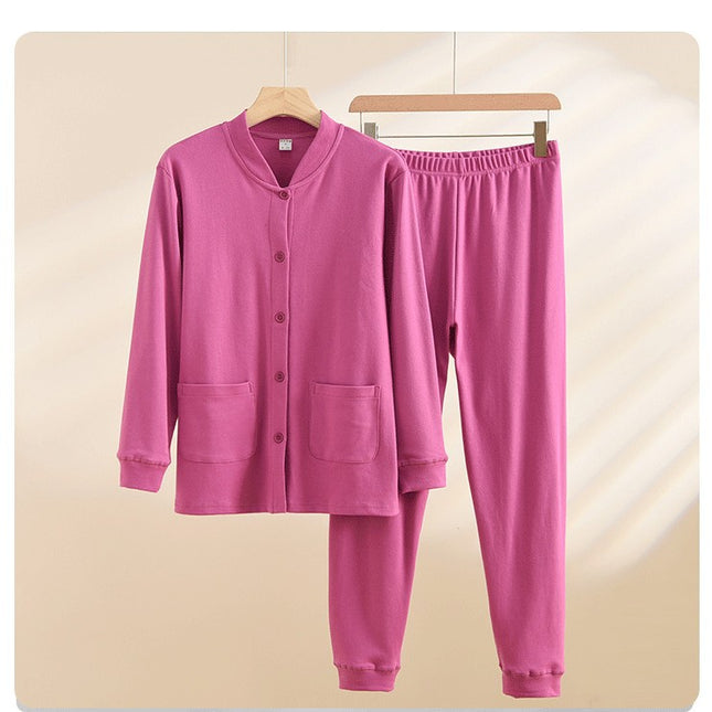 Pure Cotton Cardigan Autumn Clothing Set, Open-Front Loungewear, Knitted Plus-Size Cotton Sweater, Waist-Protecting, Warm and Cold-Resistant