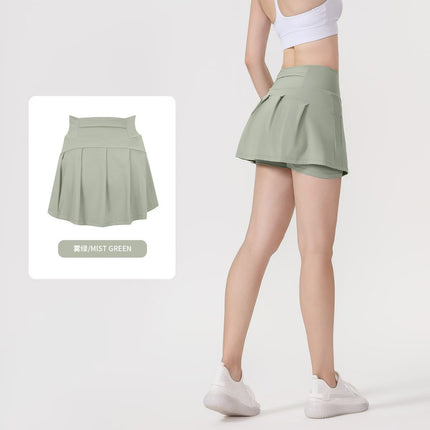 [in Stock] Ld Yoga Spring/Summer Short Skirt Anti-Exposure Fitness High-Waisted Sports Quick-Dry Training Tennis Pleated Skirt