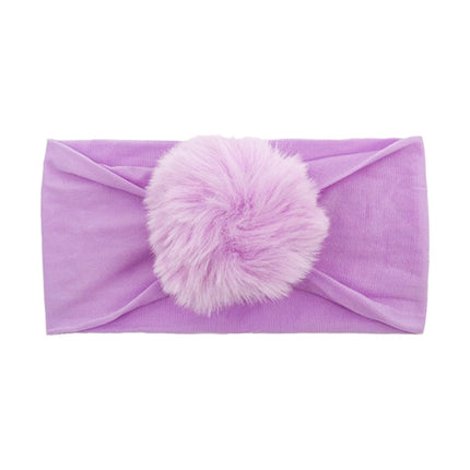 2023 new children's seamless hair band Europe and the United States new baby nylon fur ball headscarf baby hair band