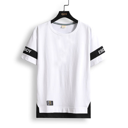 Boys' Short-Sleeve T-Shirt Trendy Brand Men's Clothing Live Broadcast for Middle School Students and Older Children Summer Half-Sleeve Youth Clothing for Ages 12-18