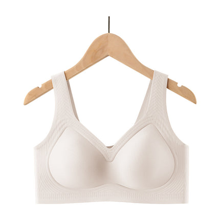 Seamless Large Size Intimates for Women with Extra Fat and Enlarged 100kg Large Breasts Showing Small Anti-Sagging Comfortable Push-Up Bra Without Steel Rings