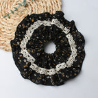 Floral large intestine hair tie-black lace
