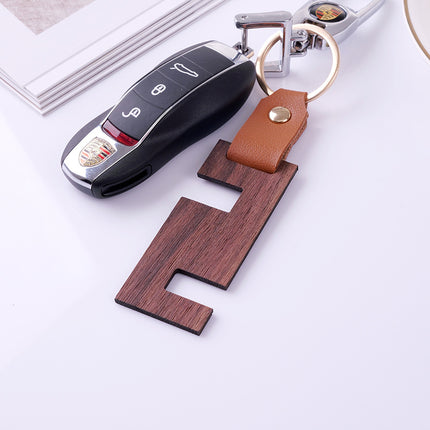 in stock Homestay Creative Leather Wooden Keychain Couple Keychain Creative Car Pendant