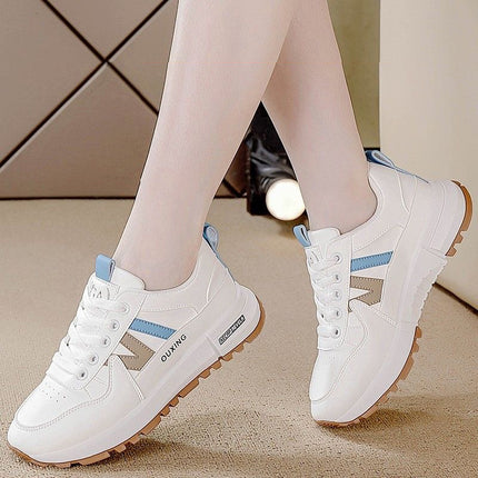 Cross-border Brand Broken Size Leather sneaker Women's All-match Autumn New Running Thick Sole Non-slip Fashion Student Shoes for Women