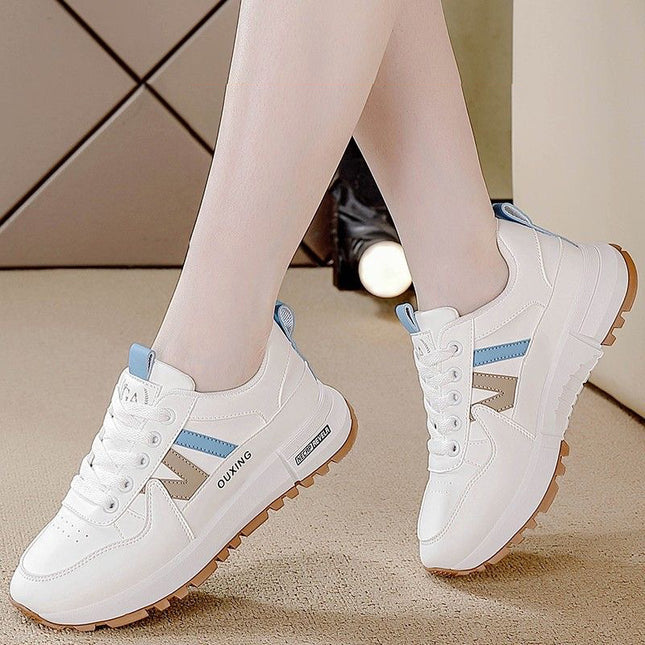 Cross-border Brand Broken Size Leather sneaker Women's All-match Autumn New Running Thick Sole Non-slip Fashion Student Shoes for Women