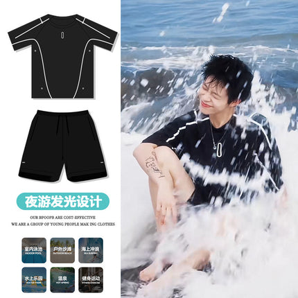 Swimming Trunks Men's Surfing Suit Loose Quick-Drying Men's Boxer Swimming Trunks Swimsuit Suit Beach Pants Hot Spring Swimming Equipment