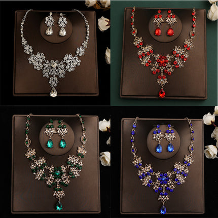 Bridal headdress suit hair accessories crown headband earrings wedding Korean wedding necklace jewelry wedding accessories wholesale