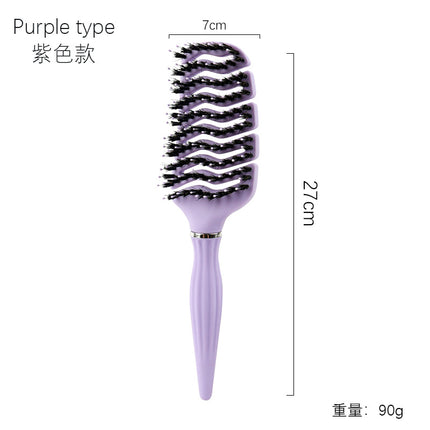 Cross-border Pig Mane Big Bend Combing Fluffy Curly Hair Styling Comb Household Hair Massage Comb Oil Head Pork Spareribs Comb