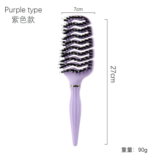 Cross-border Pig Mane Big Bend Combing Fluffy Curly Hair Styling Comb Household Hair Massage Comb Oil Head Pork Spareribs Comb