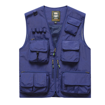 Four Seasons Photography Tooling Multi-Pocket Quick-Dry Vest Safety Waistcoat Logo Printing Men's and Women's Wear