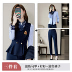 912 blue waistcoat pants shirt with bow tie / 3XL