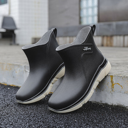 Fashionable Waterproof Rain Boots for Women, Fashionable Mid-Calf Water Boots, Lightweight Outer Overshoes, Non-Slip, Versatile and Wear-Resistant for All Seasons