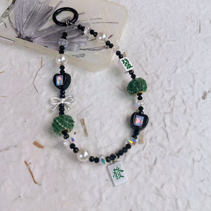 Cross-Border New Product, Versatile and Fortune-Attracting Alloy Chinese-Style Handmade Beaded Phone Case Pendant, Anti-Lost Lanyard Wholesale