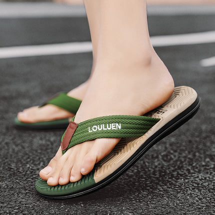 Braided Shoelace Flip-Flops for Men, Summer Outdoor Wear, 2025 New Trendy Soft-Soled Thick-Soled Outdoor Beach Flip-Flops