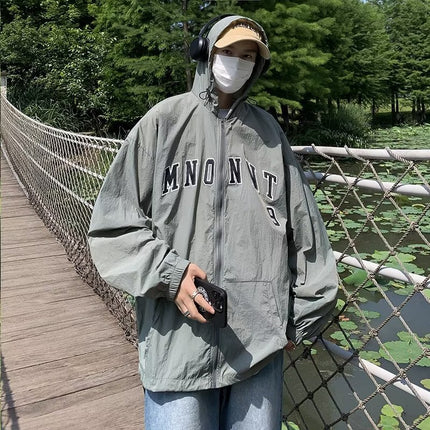 Boys Summer New Sunscreen Clothing Solid Color All-match Breathable Lightweight Loose Casual Fashion Skin Clothing Youth Trend
