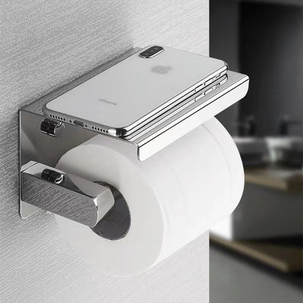 Stainless Steel Paper Towel Holder Without Punching Bathroom Toilet Paper Shelf Storage Rack Toilet Paper Towel Box Roll Paper Holder