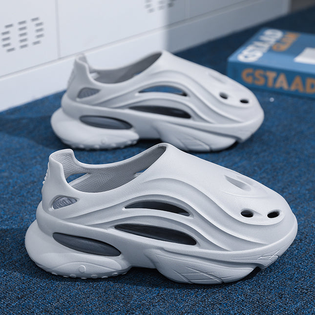Men's Summer Outdoor Driving Thick-Soled Clogs, Full-Coverage Slippers, Men's Outdoor Fishing and Water-Resistant Beach Sandals