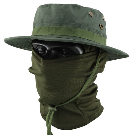 Camouflage Tactical Penny Hat suit Multifunctional Outdoor Fishing Hat Fisherman Hat Sunscreen Protective Breathable Round Edge Hat for Men
