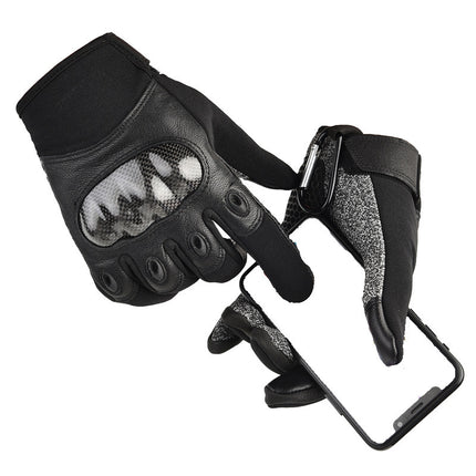 Men's Outdoor Half-Finger Gloves Carbon Fiber Shell Anti-Cut and Wear-Resistant Combat Sports Training Anti-Slip Tactical Gloves Special Forces
