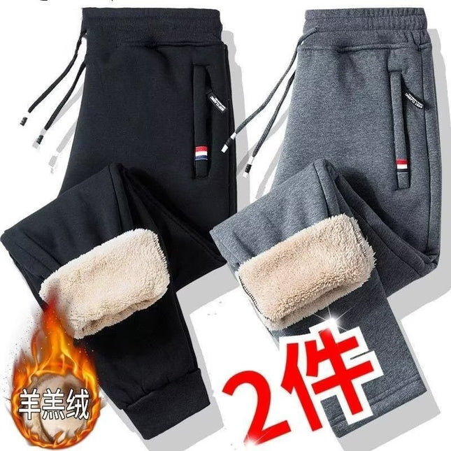Construction Site Wear-Resistant Fleece-Lined Casual Pants Men's Cashmere Pants Loose Sports Pants Autumn and Winter Thickened Large Size Sweatpants