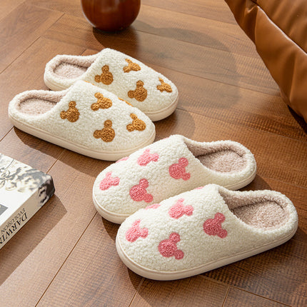 Fashion House Slippers for Women Men Winter Warm Home Comfy Shoes Cute Cartoon Indoor Slides Soft Sole Shoes Christmas Gifts