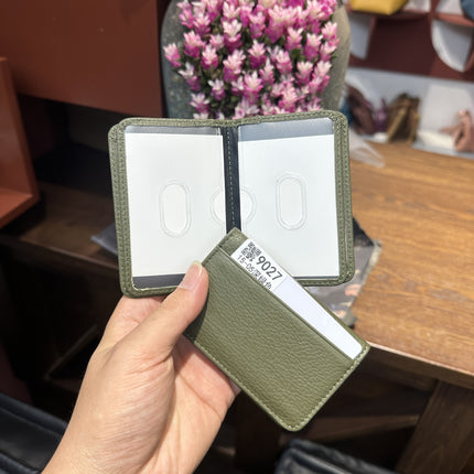 Cross-Border Foreign Trade New Genuine Leather Multi-Ring Binder Mirror Window Small Card Holder First Layer Cowhide Card Bag Document Storage Card Album Card Holder