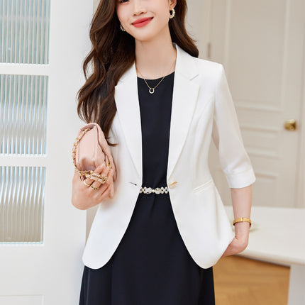 White suit jacket for women Spring/Summer 2024 new professional suit goddess style suit dress formal wear two-piece suit