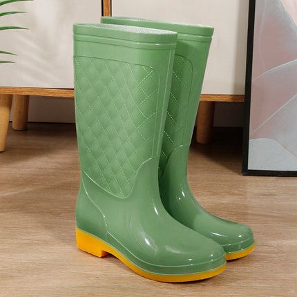 Rain Boots women's new fashion outdoor water shoes women's waterproof non-slip rain boots fleece-lined tendon sole rubber shoes overshoes 2022