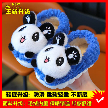 Winter Children's Cotton Slippers Girls' Princess Non-slip Warm Parent-child Large Small and Medium-sized Children's Baby Toddler Bag with Cotton Shoes Winter