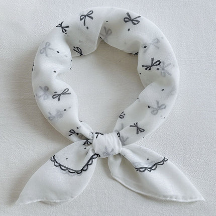Hanging Card Gift Small Square Scarf for Women, Cotton Blend New Printed Sweet Fashionable Neck Scarf, Soft