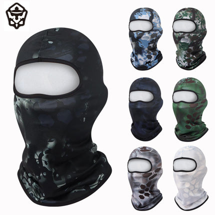 Cross Border Outdoor Camouflage Python Print Balaclava Hat Riding Headgear Summer Tactical Army Fan Face Cover