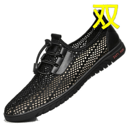 Men's Shoes Summer Sports Casual Shoes Lightweight Mesh Breathable Hole Mesh Shoes Sports Shoes One-Leg