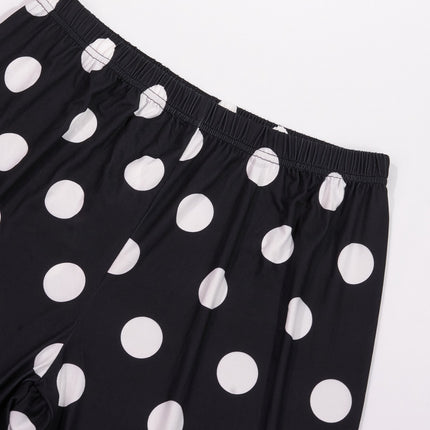 Cross-border Foreign Trade Special for plus size Pajama Pants Women's Thin Narrow-legged Pants Wave Dot Printed Pajama Pants 3 Pack