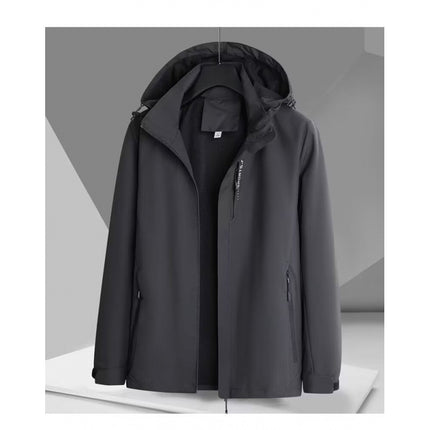 Removable Hat Fashionable Urban Four Seasons Universal Men's Windbreaker Straight Style Couple's Rushwork Mountaineering Suit Jacket