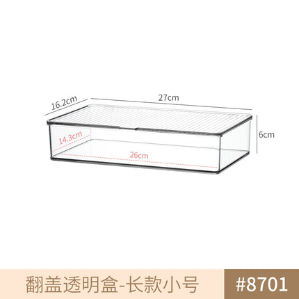 Desktop Storage Box Transparent Acrylic Box Can Be Stacked Kitchen Snack Storage Basket Cosmetics Mask Storage Box