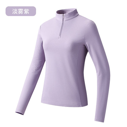 7A Antibacterial Half-Zip Stand-Up Collar Fleece-Lined Sweatshirt for Men and Women Far Infrared Heating Casual Sports Elastic Quick-Drying T-Shirt