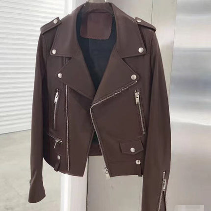 Foreign Trade Men's Clothing Wholesale Men's Motorcycle Leather Jacket 2025 Spring, Autumn and Winter New Leather Jacket Korean Style Slim Men's Leather Jacket