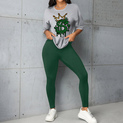 Fashion Joker Short Sleeve Leggings suit