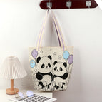 Tote bag-balloon panda-purple 51203