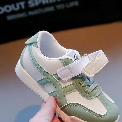 Children's Forrest Gump Shoes Leather 2025 Spring and Autumn New Girls White Shoes Velcro Board Shoes Korean Style Boys' Casual
