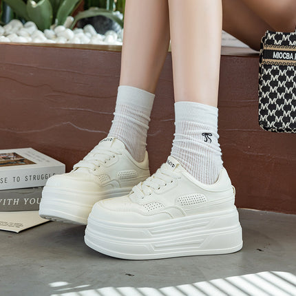 White Sneakers for Women, 2026 Spring New Versatile Mesh Breathable Thick-Soled Sports Casual Shoes, Lightweight Sneakers