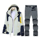 Women's ivory + gray pants / M