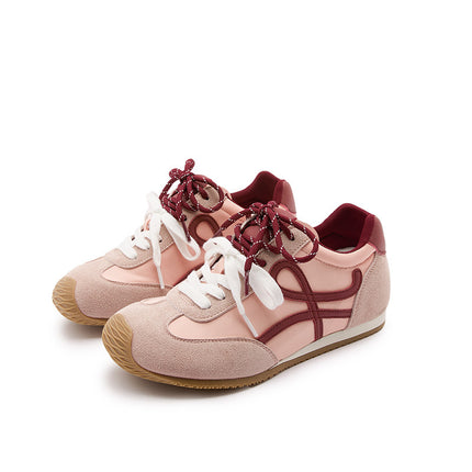 Women's Versatile Lightweight Soft-Soled Genuine Leather Training Shoes with Internal Height Increase, 2025 Summer New Sports Casual Women's Shoes