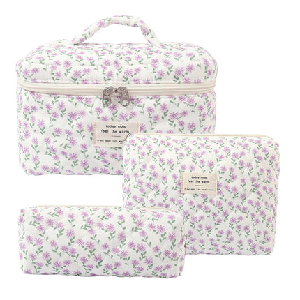 2025 Small Fresh and Cute Cotton Cosmetic Bag Niche Portable Toiletry Cosmetics Bag Floral Ins Cute Box Bag Box