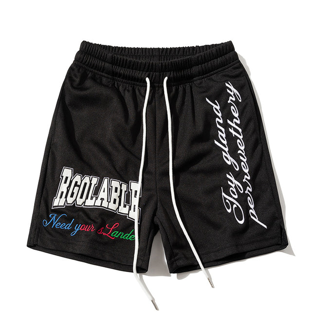Cross-Border American-Style Casual Shorts for Men 2026 Summer Youth Trendy Brand Mesh Breathable Basketball Sports Shorts