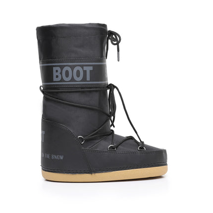 Same Style Internet Celebrator 2025 Winter Ski Space Boots Fashionable Round Head Middle Tube Women's Snow Boots Thickened Moon Shoes