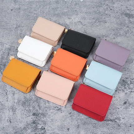 Factory New Card Bag Short Cute Small Women's Coin Purse Simple Light Luxury PU Leather Certificate Storage Bag Thin